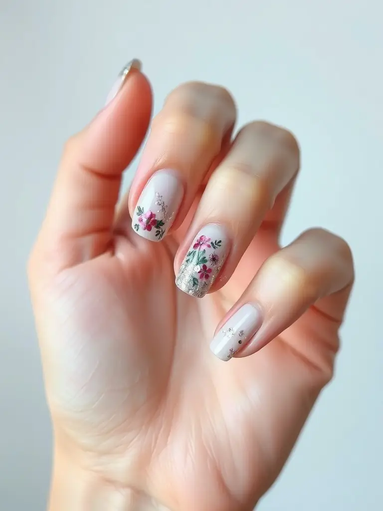 A close-up shot of a manicured hand with elegant nail polish, showcasing the precision and care taken during a manicure at World Nail Spa.